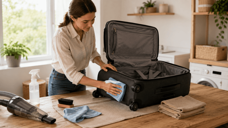 7 pasos para limpiar tu maleta de tela al volver de tus vacaciones