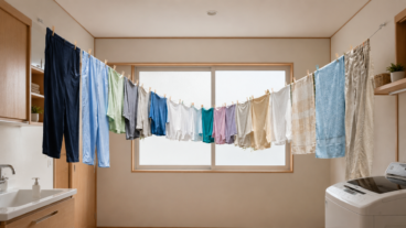 Cómo tender la ropa en interiores con la técnica japonesa del arco