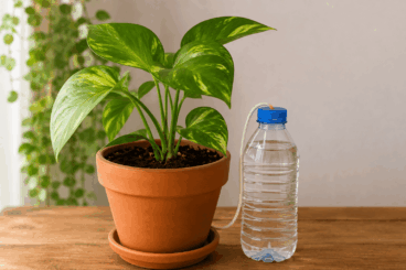 ¿Te olvidas de regar las plantas? Prueba este sistema de autorriego con un hilo y una botella