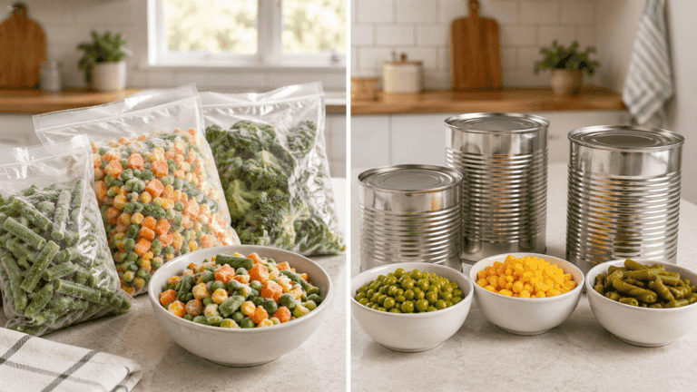 Verduras enlatadas o congeladas: ¿cuál es mejor tener en casa?