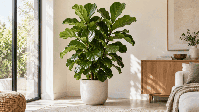 Ficus lyrata con hojas caídas o marrones: 7 cambios sencillos para verlo erguido y verde