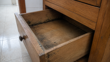 Cajón de madera que huele a humedad y tierra: el moho lo ha invadido y así puedes recuperarlo