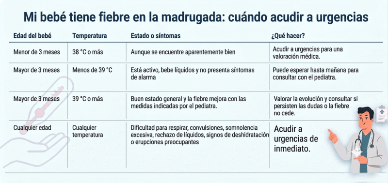 Fiebre en un bebé de madrugada