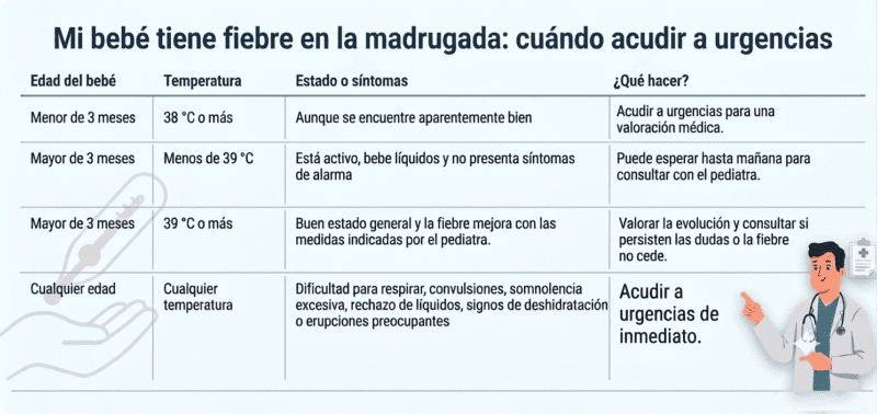 Fiebre en un bebé de madrugada
