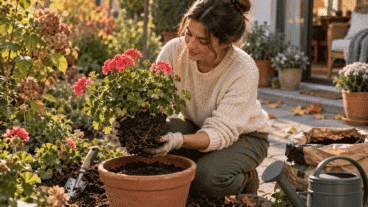 Cómo trasplantar tus plantas de jardín favoritas a una maceta antes de que llegue el frío