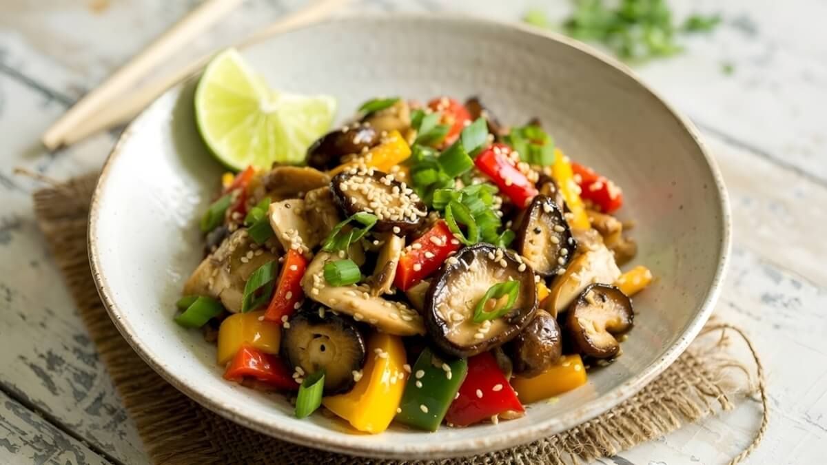 Verduras asadas con ajonjolí