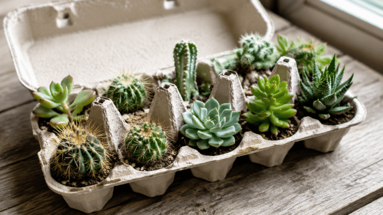 Convierte un cartón de huevos en un mini vivero para multiplicar tus cactus y suculentas