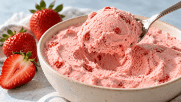 Cómo hacer helado de yogur griego con frutillas sin necesidad de heladera