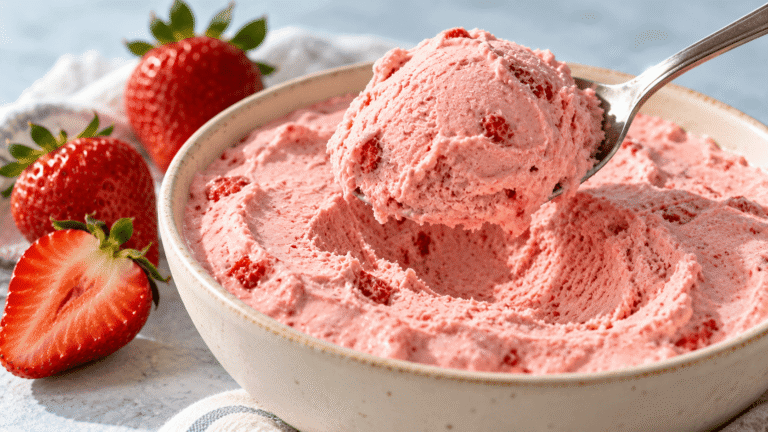 Cómo hacer helado de yogur griego con frutillas sin necesidad de heladera