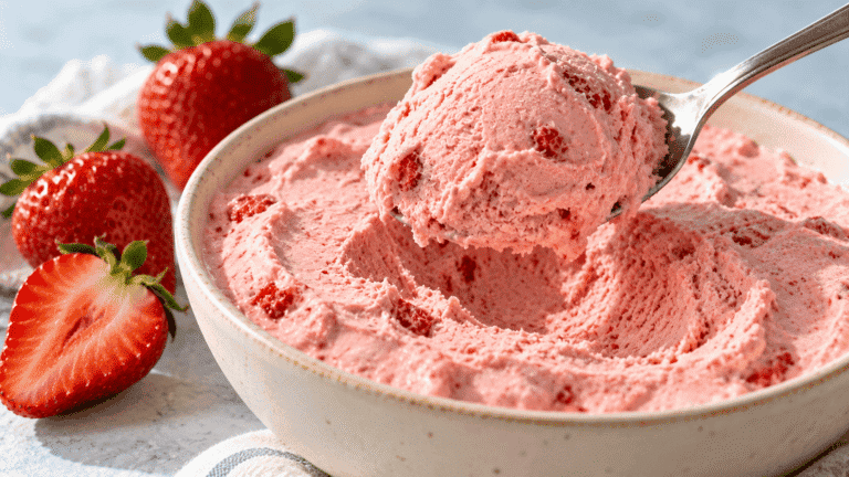 Cómo hacer helado de yogur griego con frutillas sin necesidad de heladera