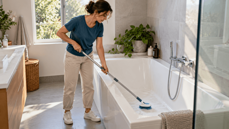 Limpiar la bañera sin dolor de espalda: herramientas y técnicas que facilitan la tarea
