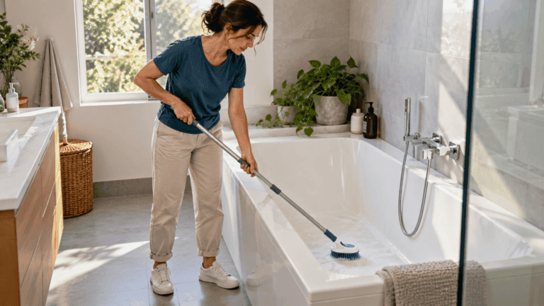 Limpiar la bañera sin dolor de espalda: herramientas y técnicas que facilitan la tarea